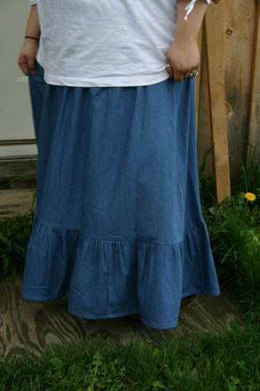 Ladies Denim Prairie Skirt