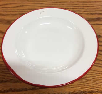 Red Rimmed Salad Plate