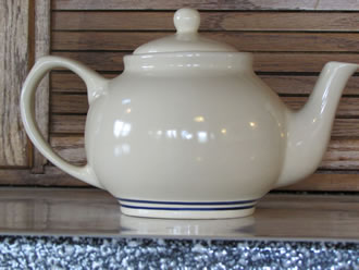 Pottery Teapot Blue Stripe or Indian Blanket pattern