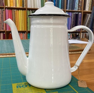 Black Rim Enamel Coffee Pot