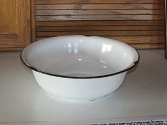 Large Basin White Enamelware
