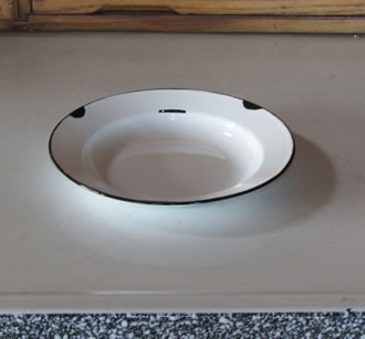 White Enamelware Soup Plate